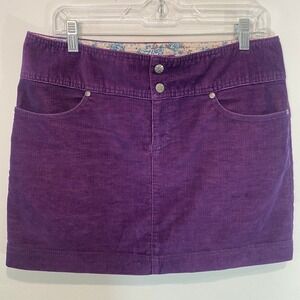 Athleta Corduroy‎ Mini Skirt Purple Casual Everyday Fitted Skater 10P